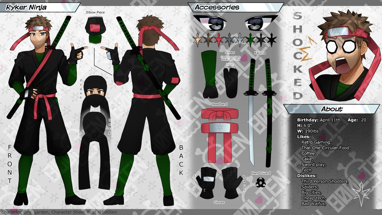 Character sheet for @ry_garden (Rykerninja) 2021