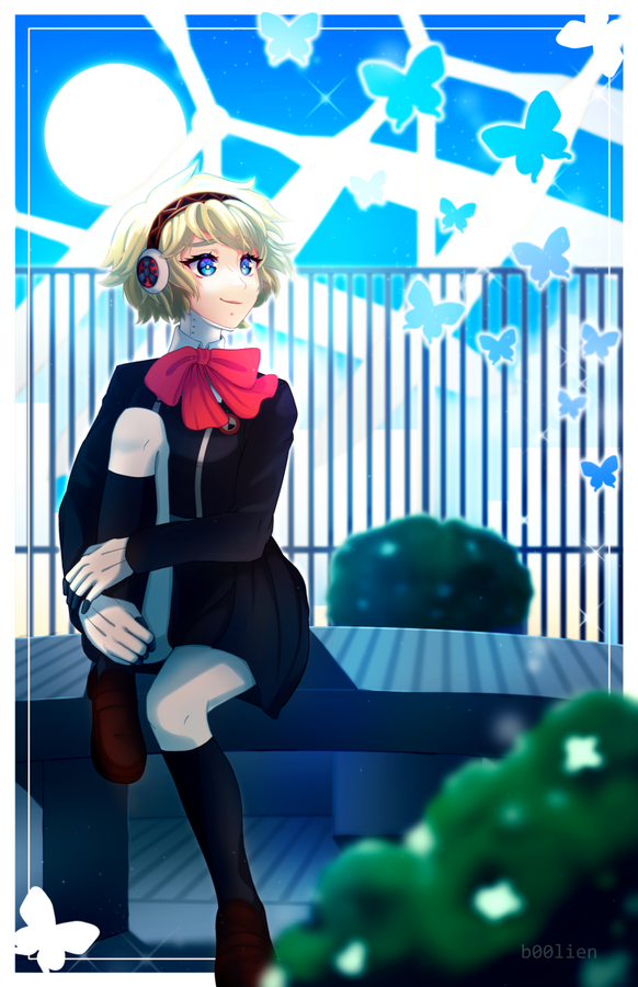 Aigis on a rooftop (2022) (Aigis from Persona)